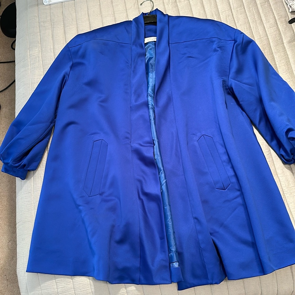 Vintage Victor Costa oversized swing coat, royal blue